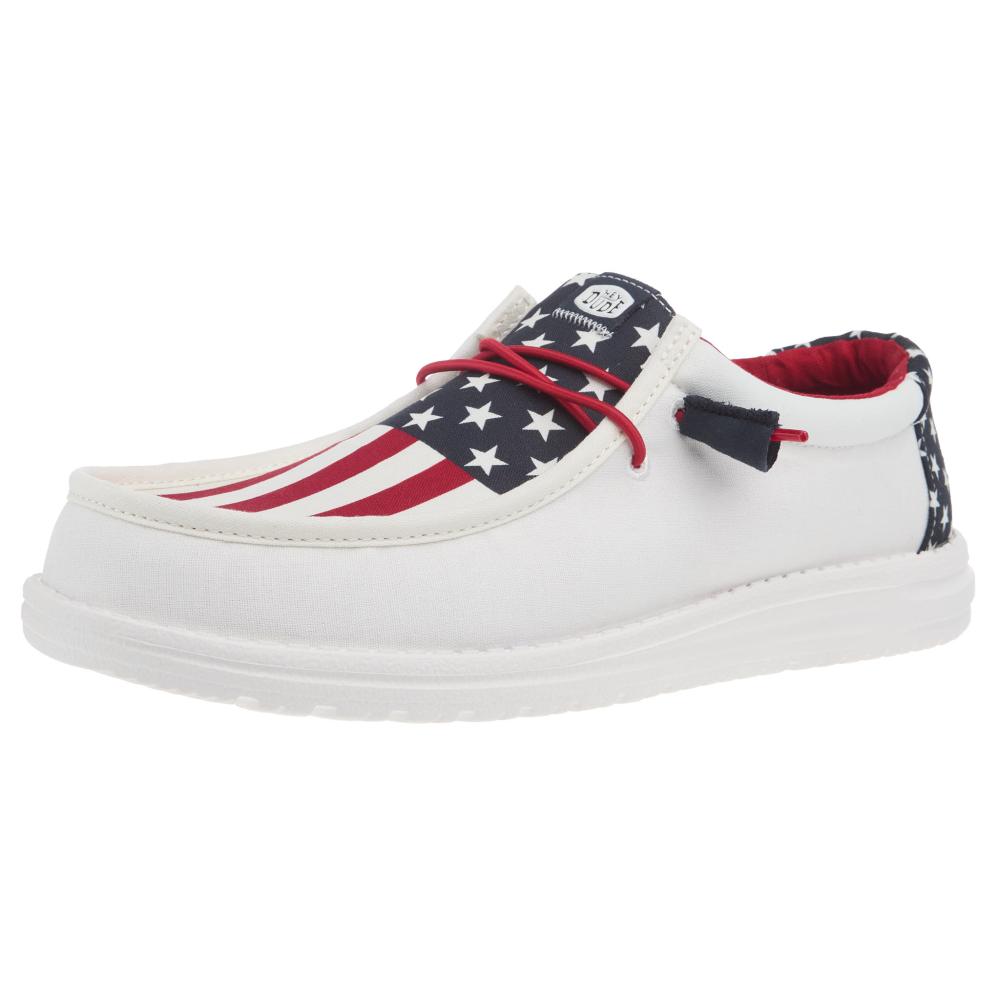 Hey Dude Men`s Wally American Navy Casual Shoe