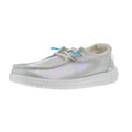 Hey Dude Girls Wendy Iridescent Sparkle Silver Shoe