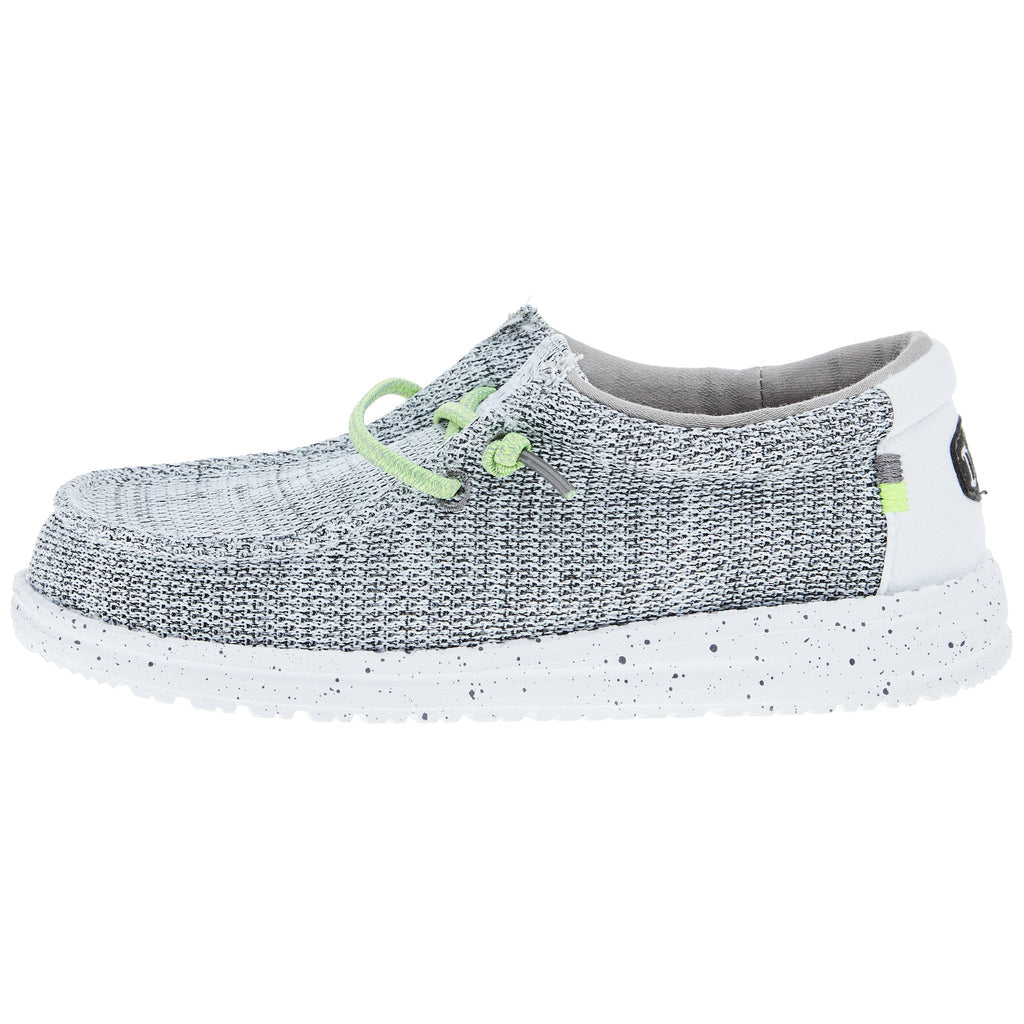 Hey Dude Youth Wally Sox Stone White Casual Shoe