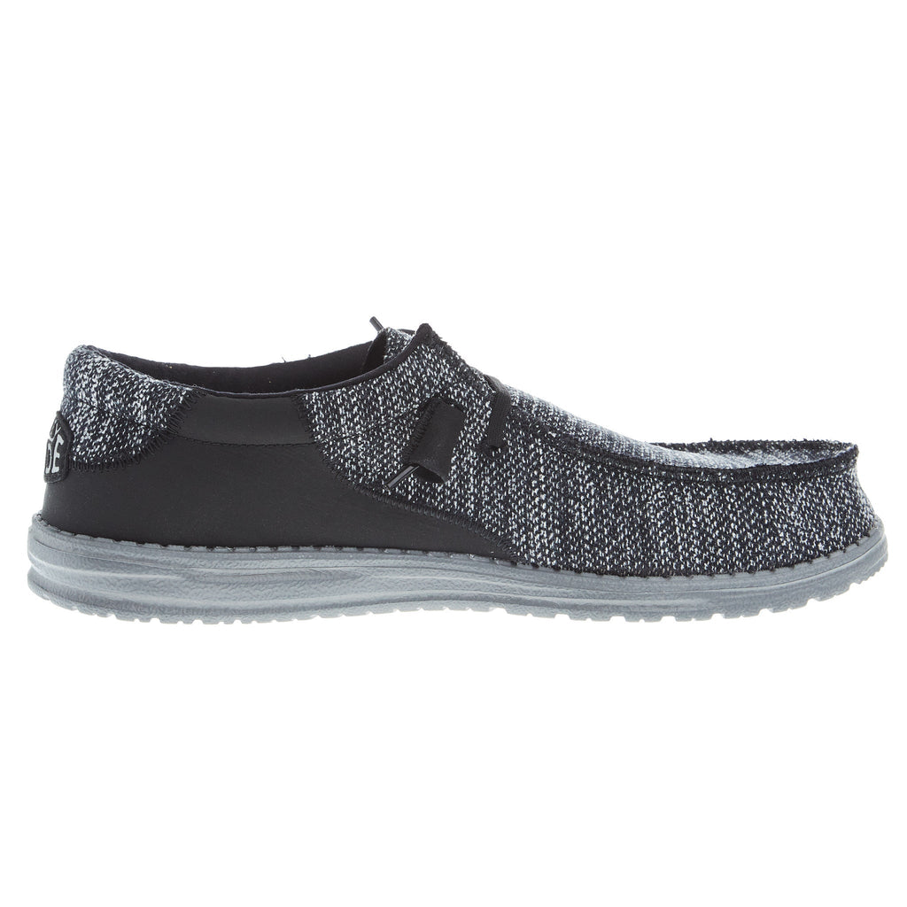 Hey Dude Men's Wally Stitch Flecked Woven Black Casual Shoe