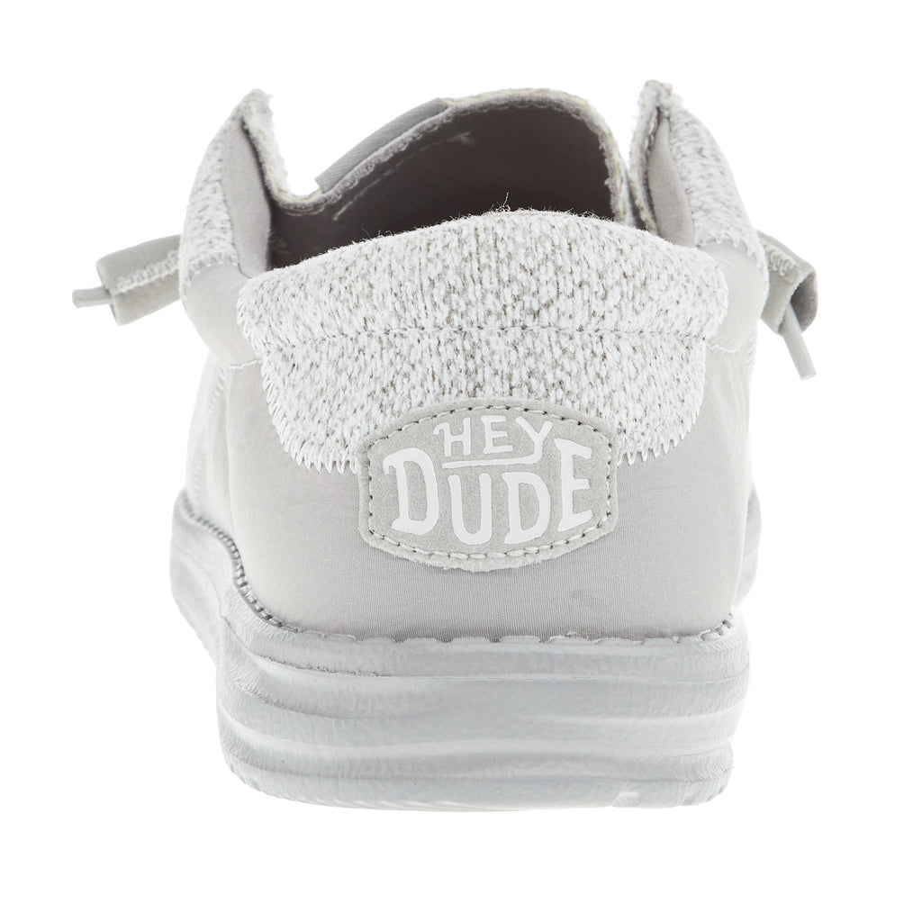 Hey Dude Men's Wally Stitch Flecked Woven Grey Casual Shoe