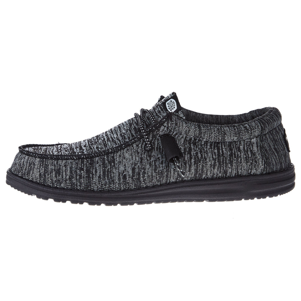 Hey Dude Mens Black/Black Wally Sport Knit Casual