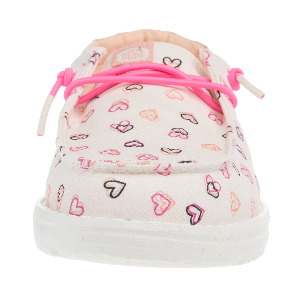 Hey Dude Youth Wendy White and Pink Double Hearts
