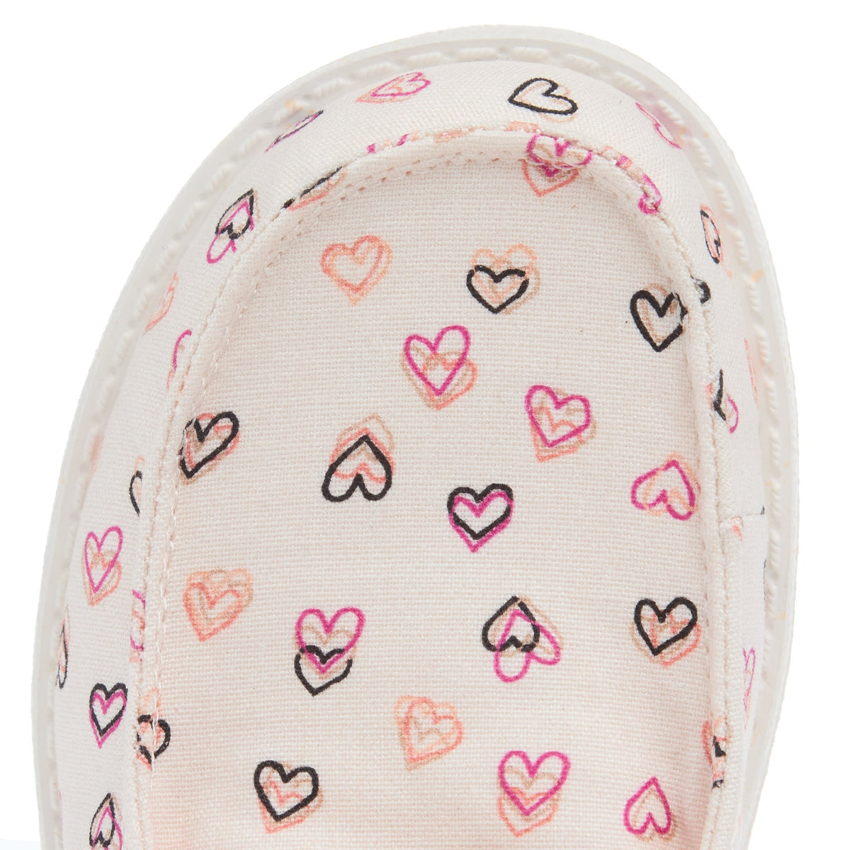 Hey Dude Youth Wendy White and Pink Double Hearts