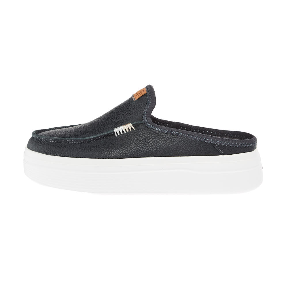 Hey Dude Womens Austin Lift Black Leather Slip On