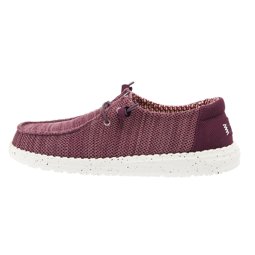 Hey Dude Women`s Burgundy Wendy Stretch Sox Casual
