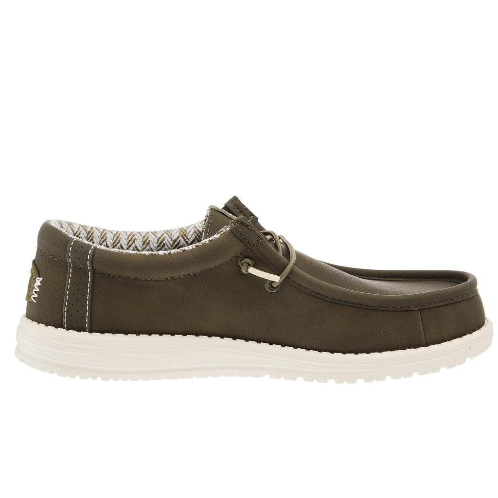 Hey Dude Mens Wally Classic Olive Casual Shoe