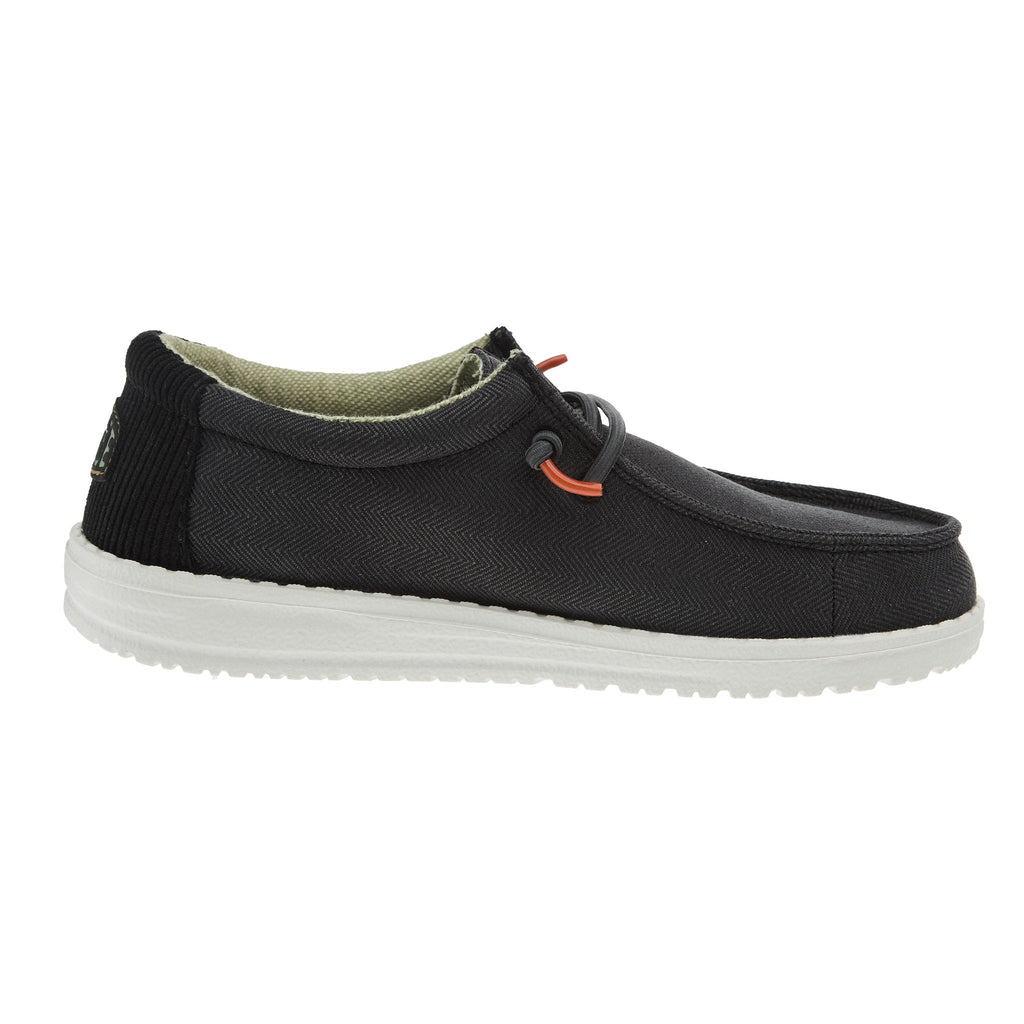 Hey Dude Boys Wally Black Herringbone Shoe