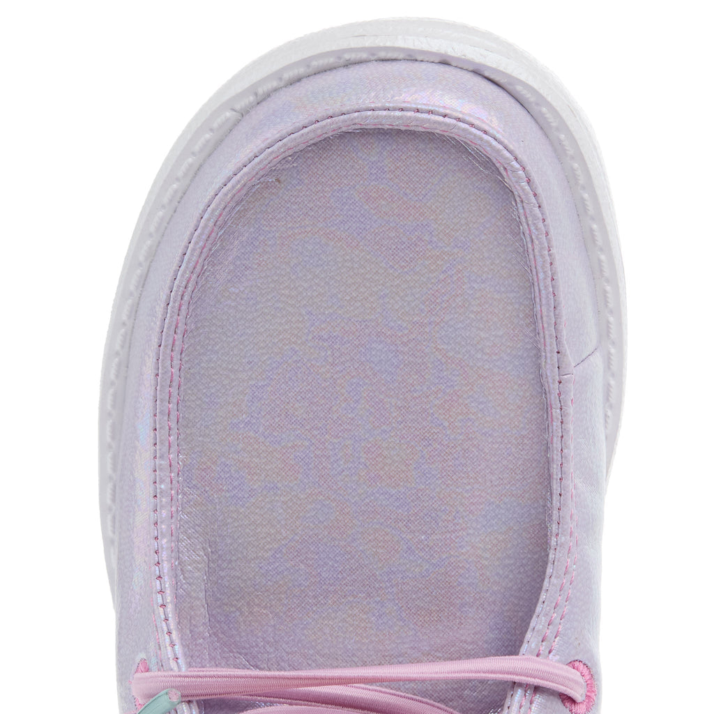 Hey Dude Youth Wendy Iridescent Sparkle Purple Casual Shoe