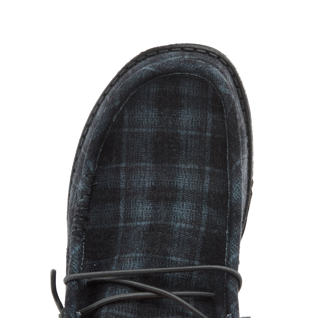 Hey Dude Men Wally Funk Black Plaid Casual Shoe
