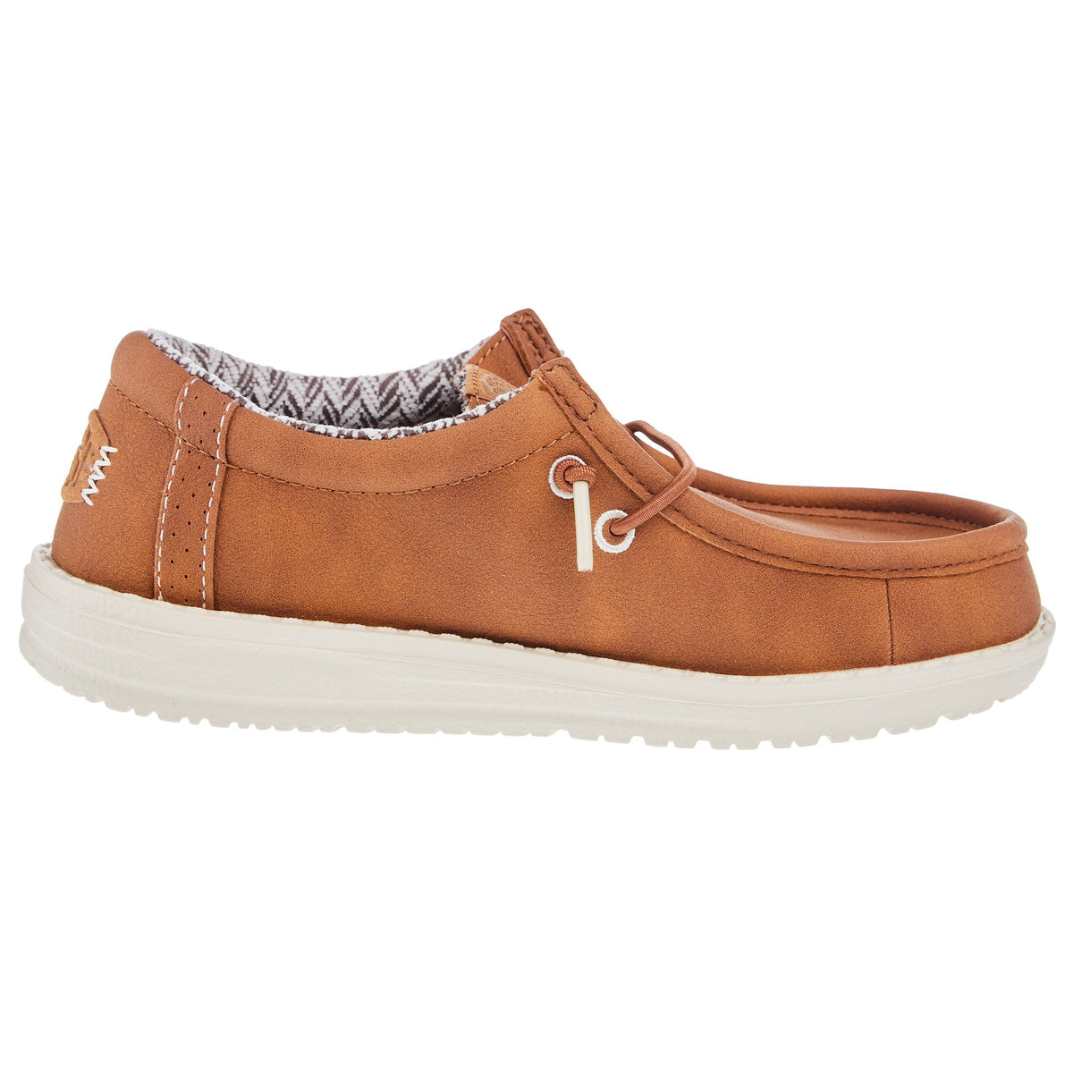 Hey Dude Wally Youth Classic Tan Faux Leather Slip-On