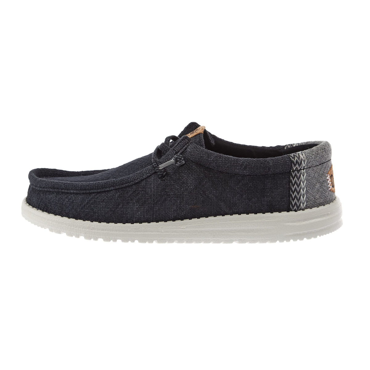 Hey Dude Men`s Wally Jute Black/Granite Grey Shoe