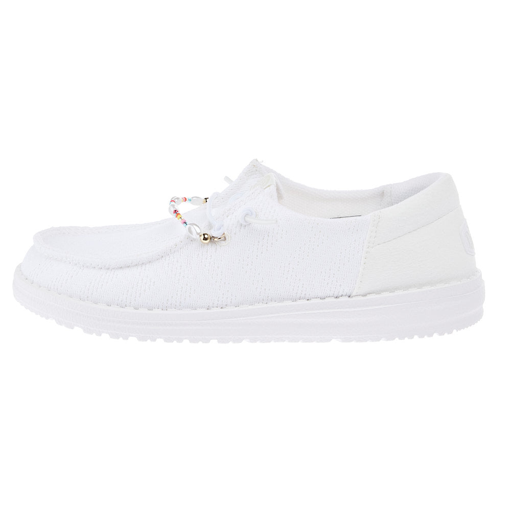 Hey Dude Women`s Wendy Funk Mesh Shoelry White Casual