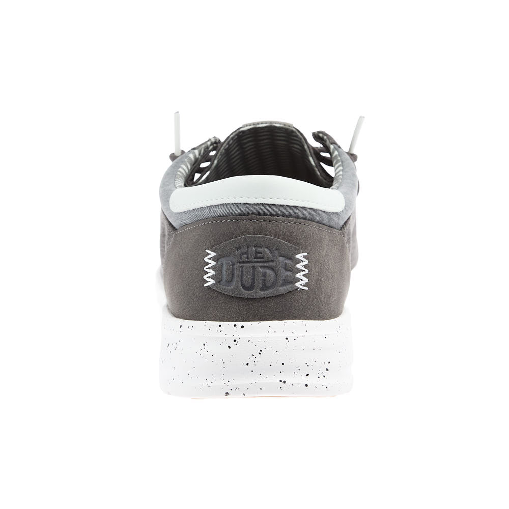 Hey Dude Mens Grantie Grey Paul Washed Nylon Casual Shoe