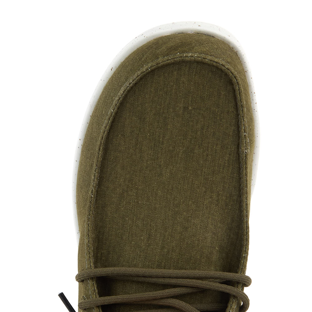 Hey Dude Men's Paul Washed Burnt Olive Casual Shoe