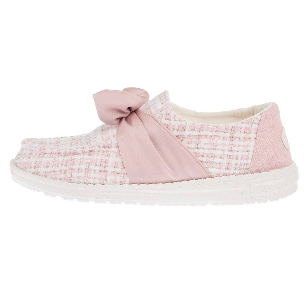 Hey Dude Women`s Wendy Bow Tweed Pale Pink