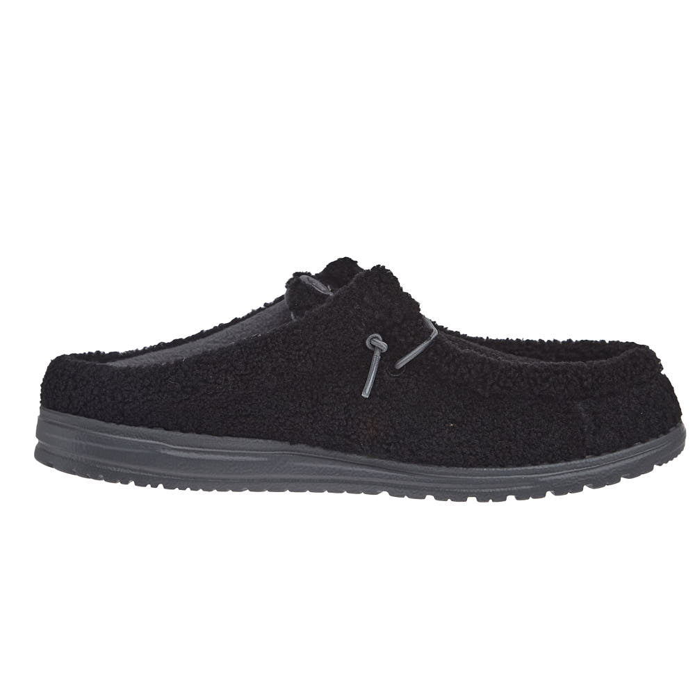 Hey Dude Men's Wally Slip Black Sherpa
