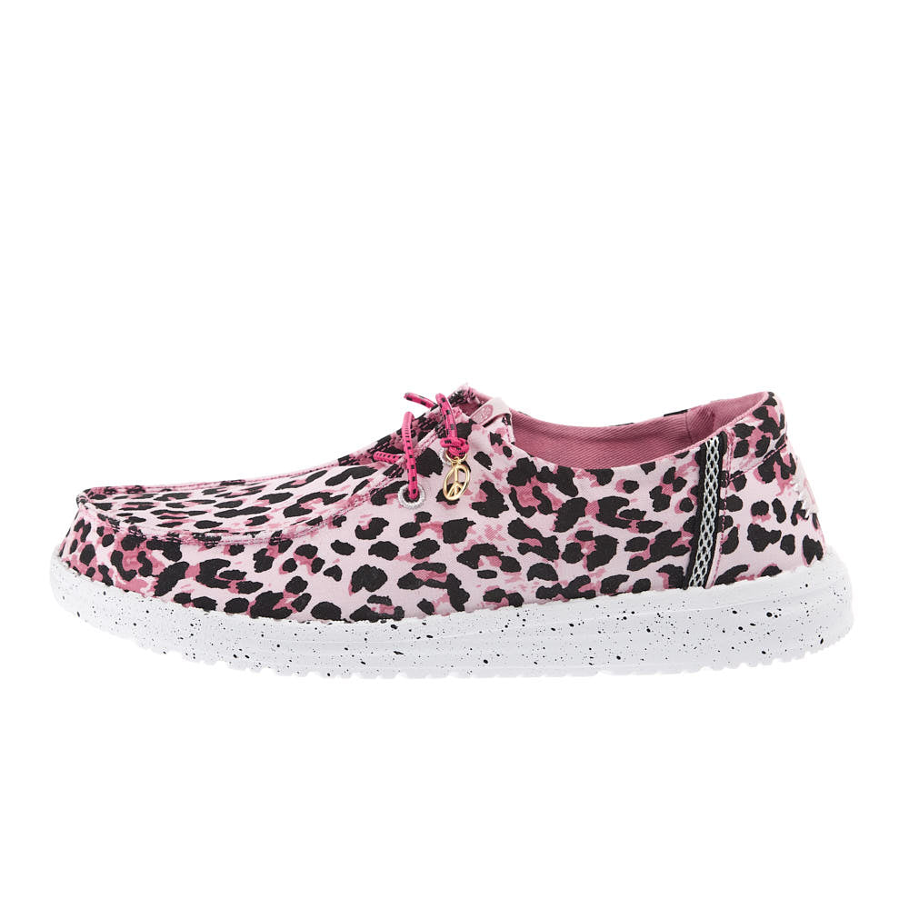 Hey Dude Kid's Wendy Getaway Lace Pink Leopard Casual Shoe