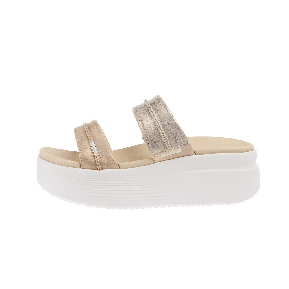 Hey Dude Women's Austin Classic Champagne Metallic Slide
