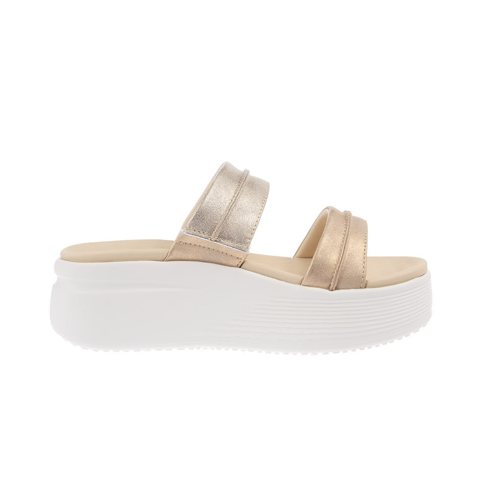 Hey Dude Women's Austin Classic Champagne Metallic Slide